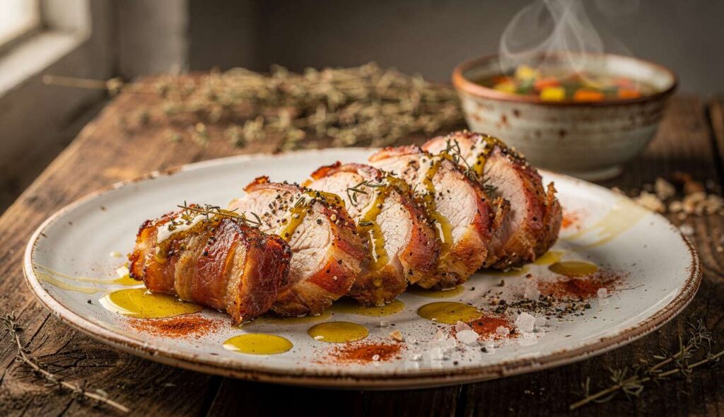 Zawijam w boczek i wkładam do piekarnika. Takie roladki są o niebo smaczniejsze niż wszystkie kotlety razem wzięte