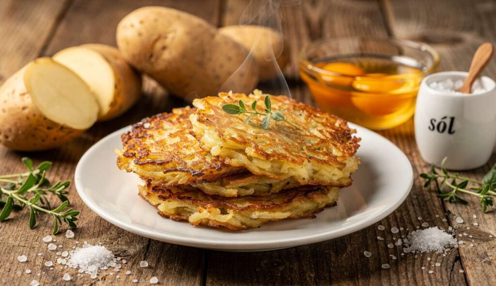 Robię placki ziemniaczane bez grama mąki. Są chrupiące i mają tylko 3 składniki