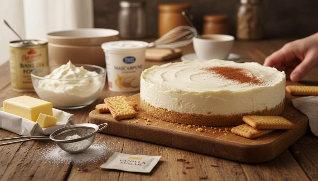 Tort bez pieczenia bez żelatyny: przepis na krem jedwabisty i stabilny spód z ciastek