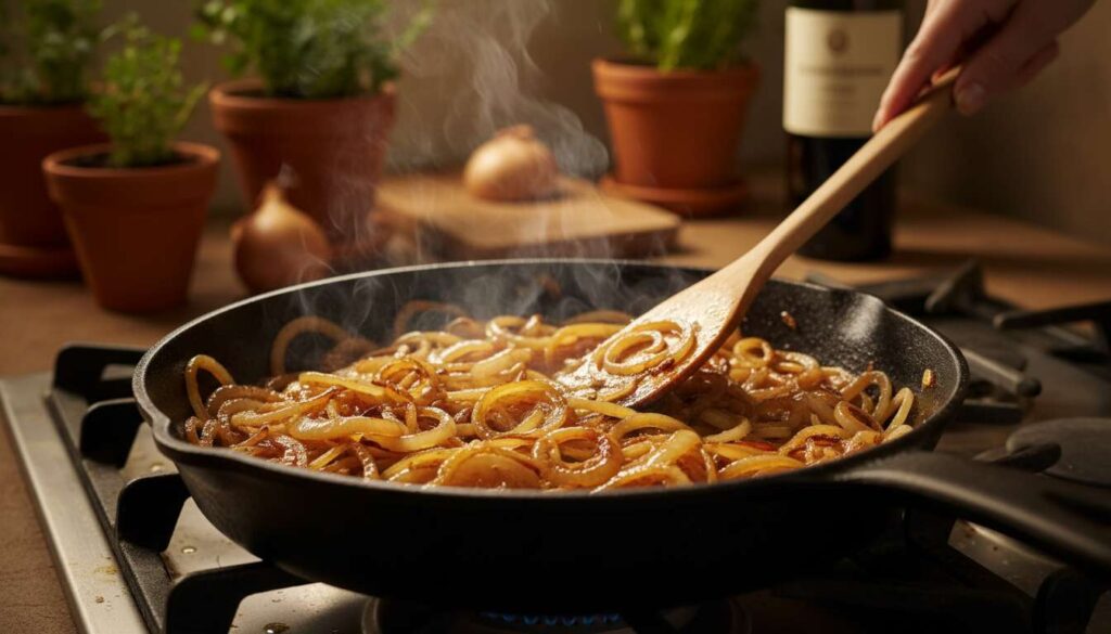 Dlaczego cebula smażona powoli na małym ogniu staje się naturalnie słodsza i zyskuje głębszy aromat