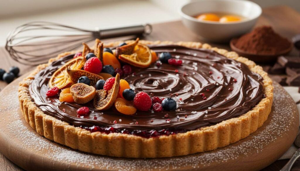 Mazurek czekoladowy z owocowym akcentem – kremowy, głęboki i przełamany świeżością