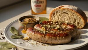 Zalej białą kiełbasę przed pieczeniem. Zyska rumianą skórkę i jeszcze lepszy smak